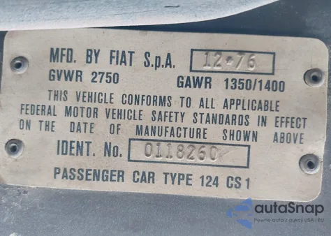 1977 Fiat 124 Spider from USA, damaged, VIN 124CS10118260